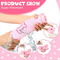 Chumia 4 Pcs Dog Towels for Drying Dog Puppy Bulk Microfiber - 24 x 40 Inch / Pink - image 3