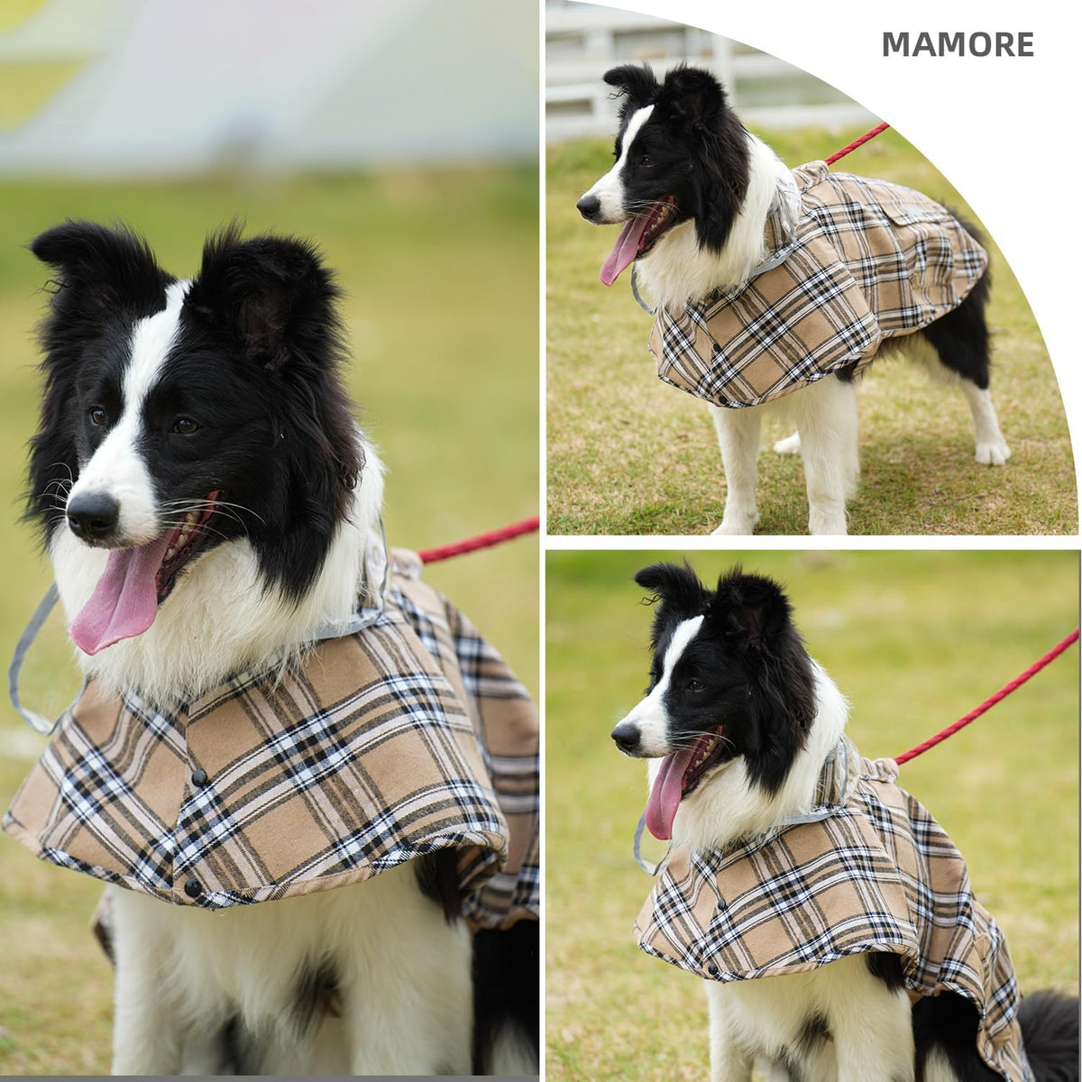 MAMORE Dog Raincoat Waterproof Reflective Adjustable Pet Rain Jacket - X-Small: 4-9lbs / Khaki - image 2