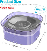 UPSKY 4L Dog Water Bowl No Spill Large Capacity Slow Drinking Water - 2 L / Purple - image 2