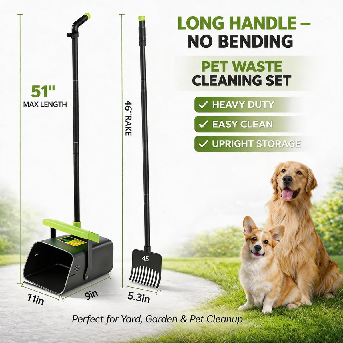 Pooper Scooper Swivel Bin & Rake Kit with 35 Bags - image 2