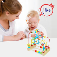 QZMTOY Bead Maze Toy for Toddlers Wooden Bead Toys Colorful Roller - image 4