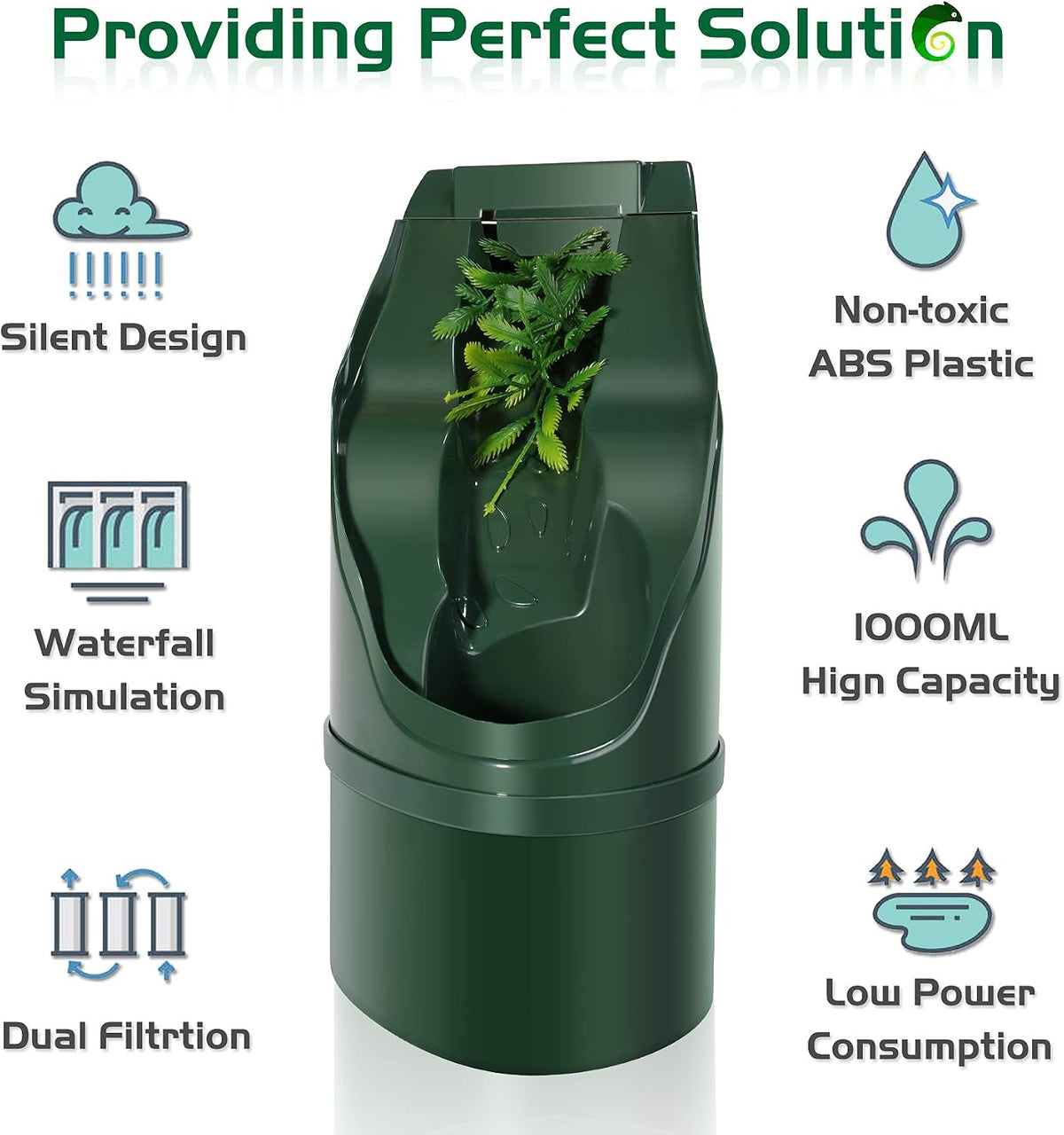 Reptile Chameleon Cantina Drinking Fountain Water dripper Comes - image 3