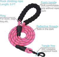 Haapaw Escape-Proof Martingale Dog Collar - Pink / L / 1 Collar + 1 Leash - image 2