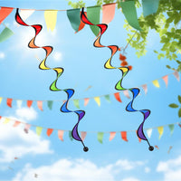 Gejoy 4 Pieces Rainbow Wind Spinner Outdoor Hanging Wind Socks - 37 Inch - image 4