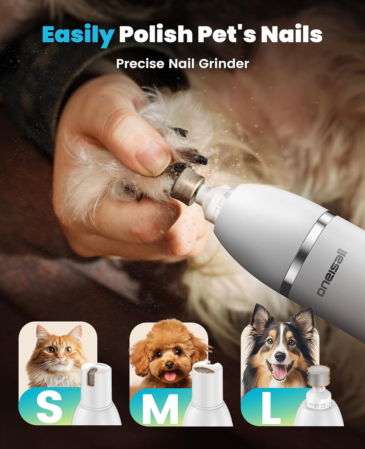 oneisall 4 in 1 Dog Grooming Kit with LCD Display – Essentials for Dogs - White - image 3