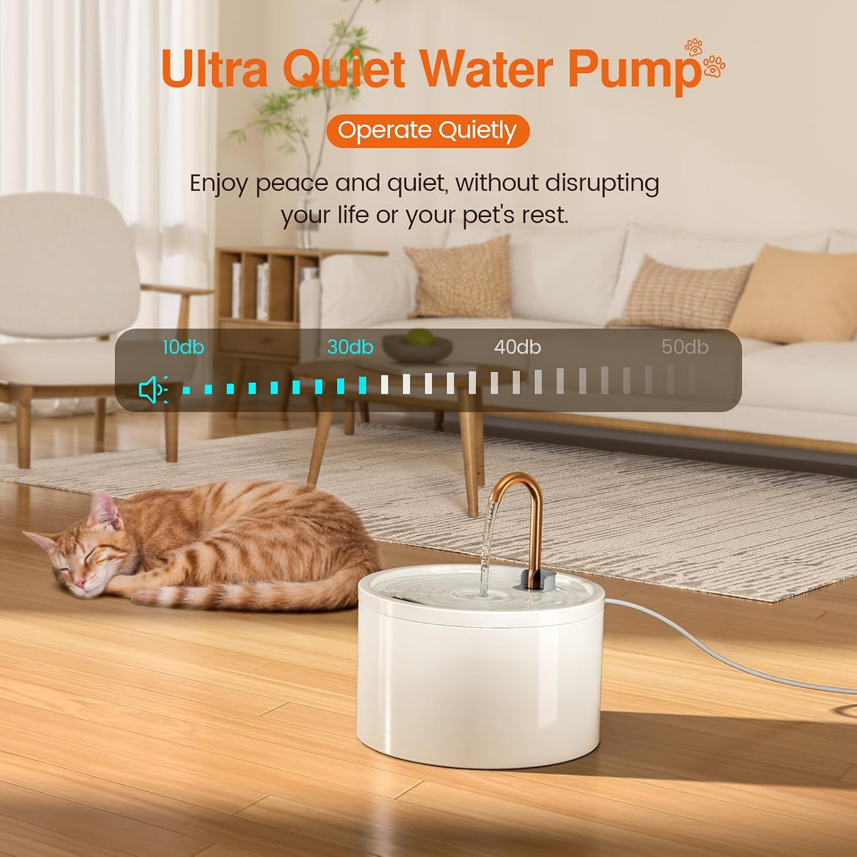 Ceramic Cat Water Fountain, All-Ceramic Body, Pure Copper Spout – Essentials for Cats - White Cat Fountain + 3 Filters + 3 Sponges - image 3