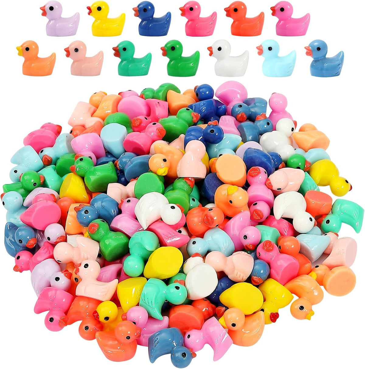 GADIEDIE130Pcs Multicolor Mini Resin Ducks - 130PCS 13 Colors