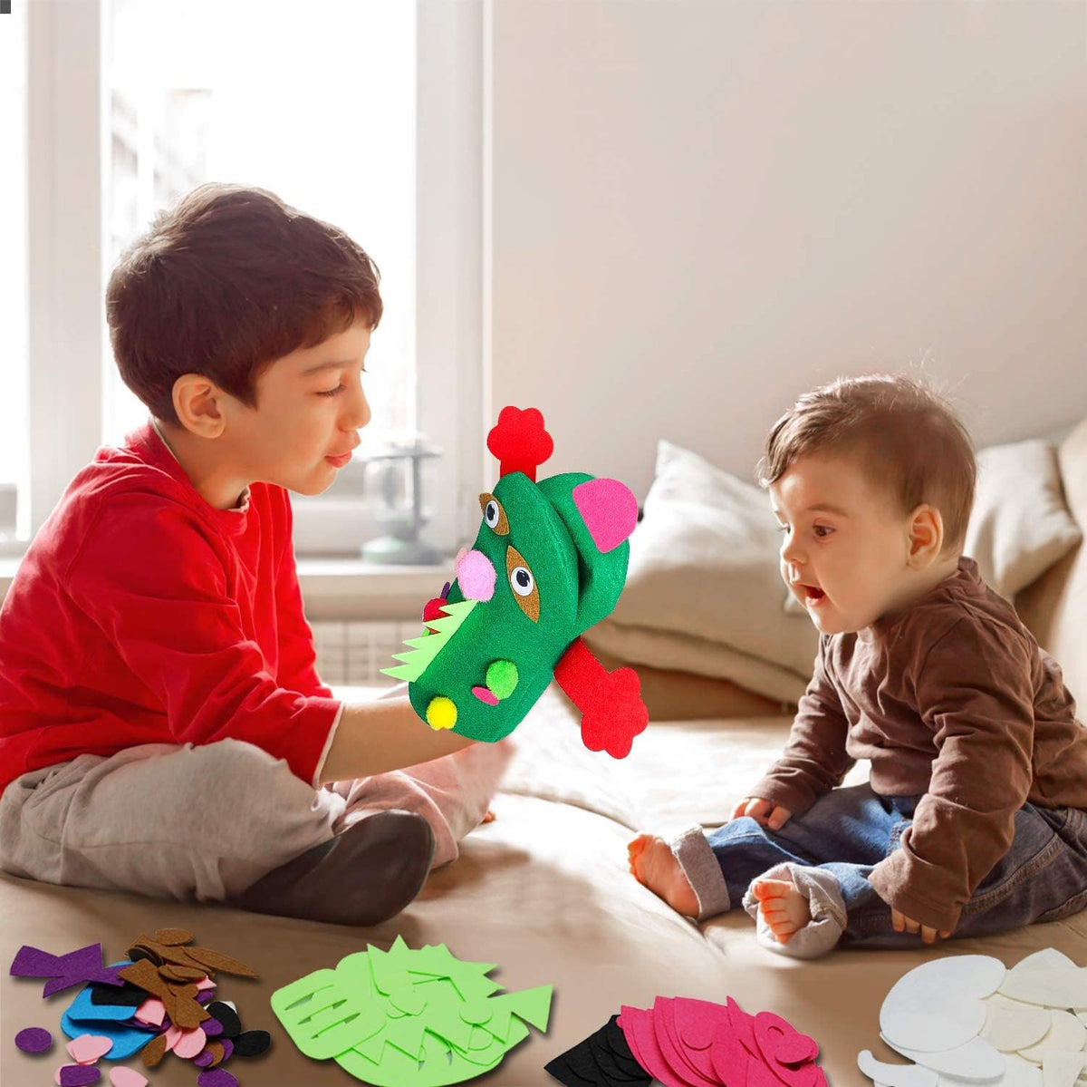 WATINC Hand Puppet Making Kit, Felt Sock Puppet Toys for Kids – Fun for Kids & Family - Animals - image 3