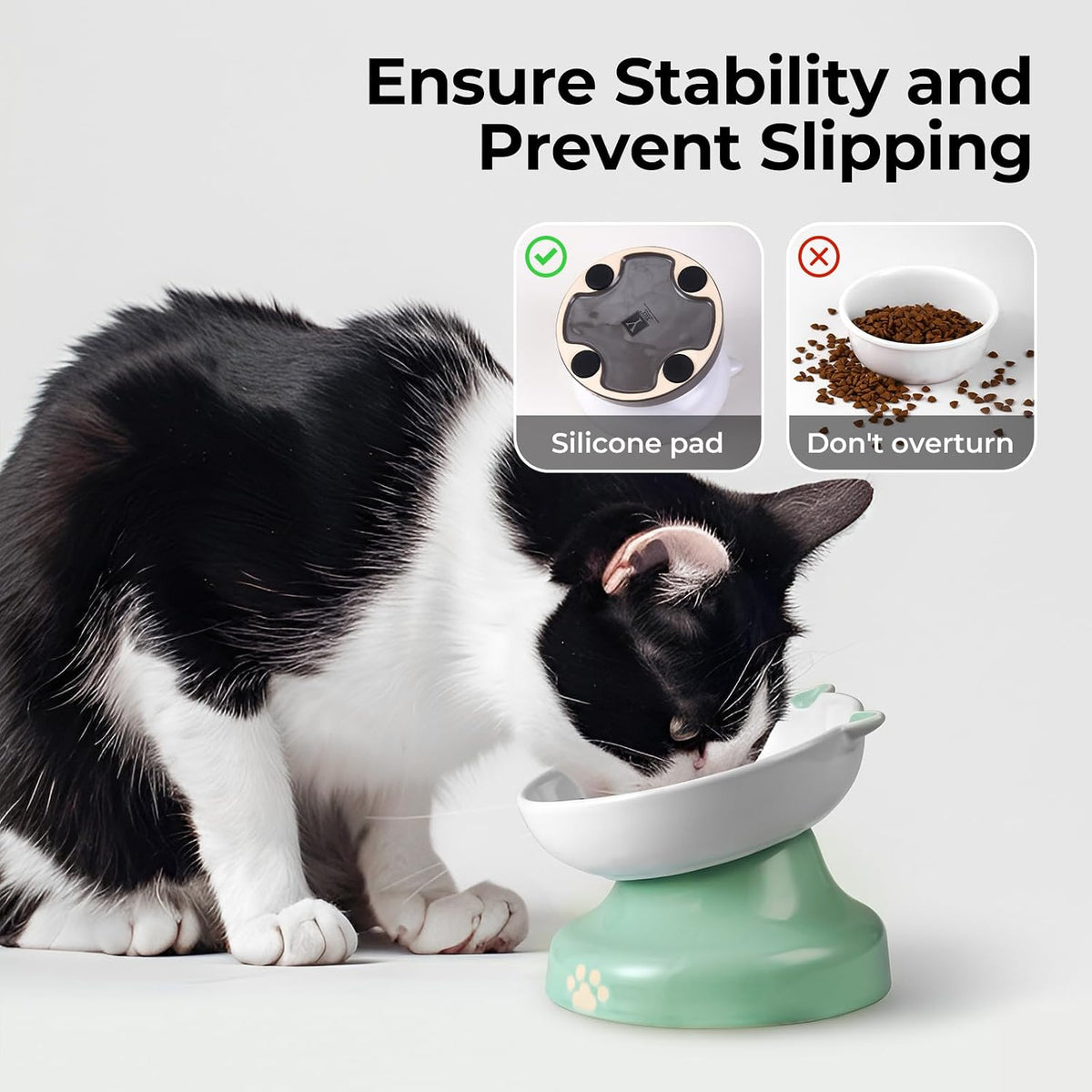 Y YHY Ceramic Cat Slow Feeder - Green / 6 inches - image 4