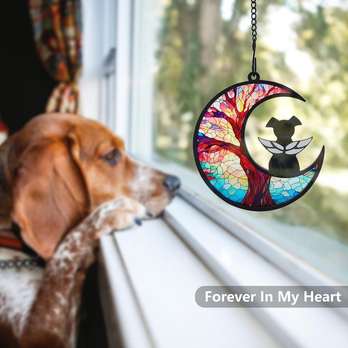 Original CCiaga DIY Dog Angel Memorial Suncatcher with Sympathy Card - 3-life Tree - image 3