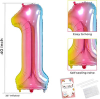 40 Inch Gold Number 1 Balloon - Color Balloon / 40 Inch Number 1 - image 3