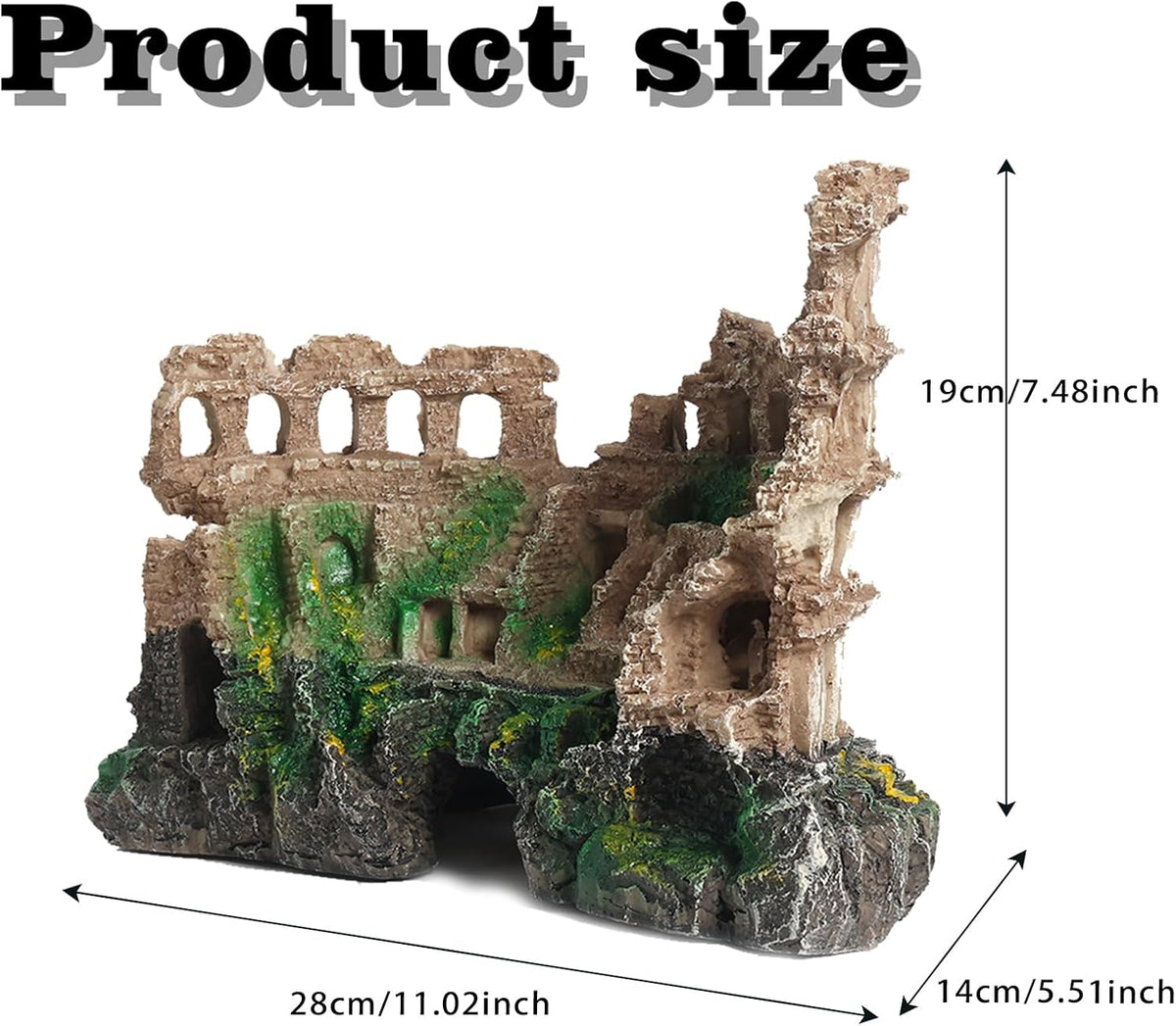 Minimalist Thinker Statue, Fish Tank Decor - Roman Column Ruins - image 3