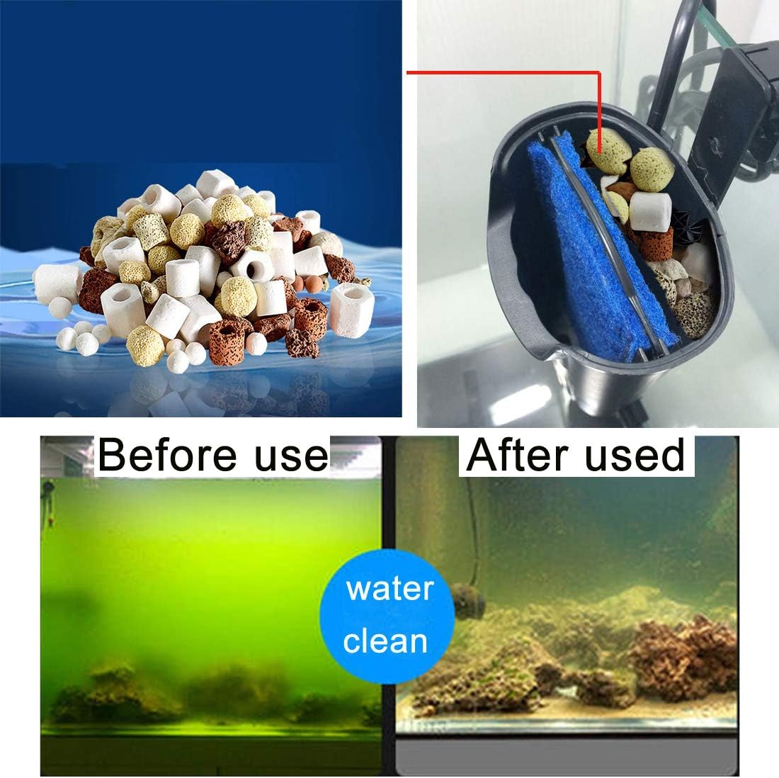 4pcs Aquarium Waterfall Reptiles Turtle Filter Cartridges Replacement - 18oz Filter Media - image 3