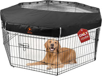 Playpen Top Cover for 24'' Width 8 Panel Pen - Black / Only Top Cover, Adhesive Tape Connections