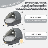 Cute Cat Beds for Indoor Cats, Cave Bed for Kittens - Medium / Dark Gray - image 4