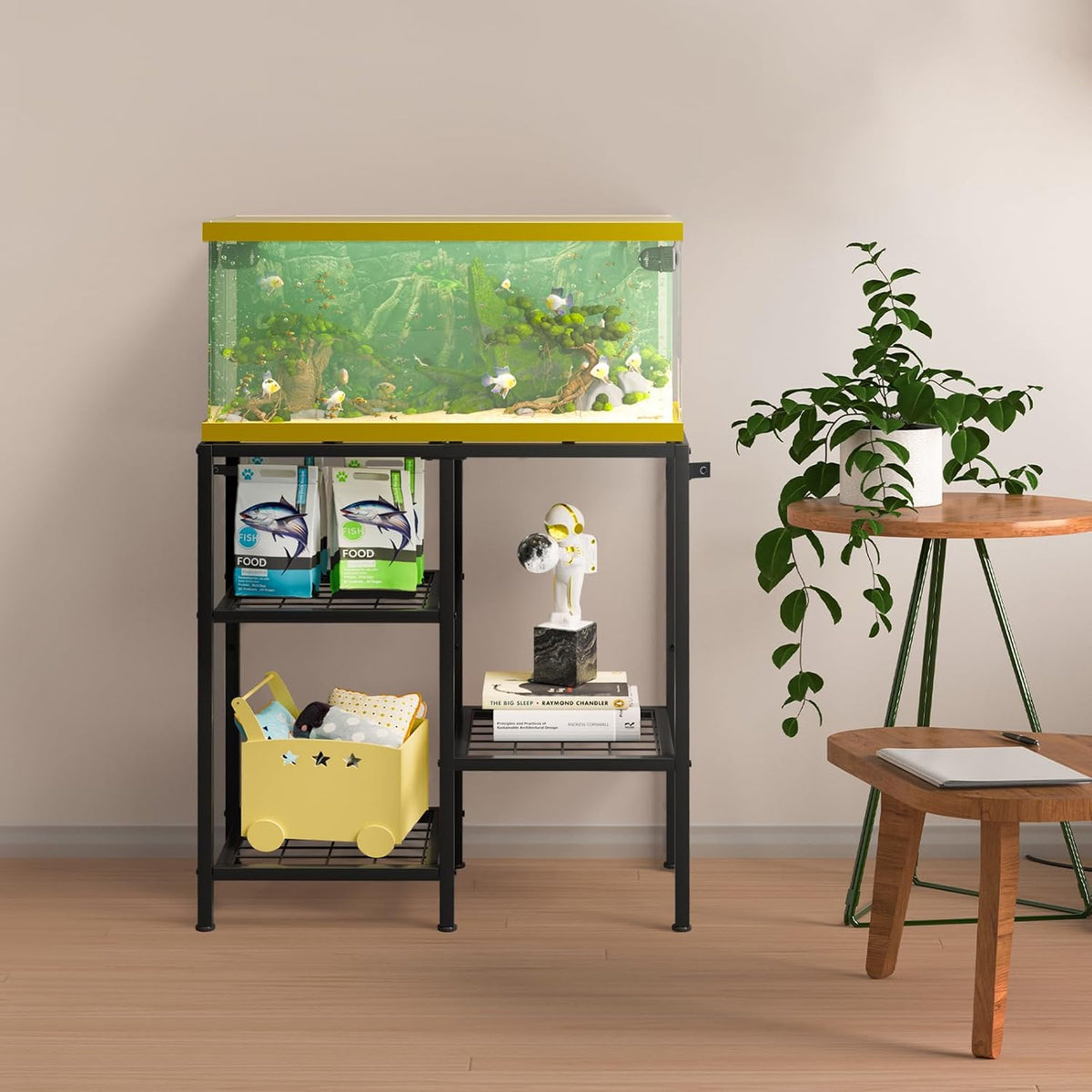 Two-tier metal aquarium stand for 10, 20 and 29 gallon tanks with adjustable anti-slip feet - view 4