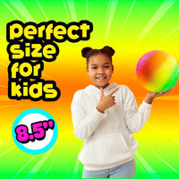 8.5-Inch Rainbow Playground Ball with Hand Pump for Kickball - 8.5-Inch - Pack of 1 - image 3