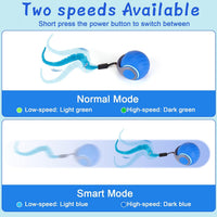 Interactive Cat Toy Ball - Automatic Interactive Cat Toys for Indoor Cats with 3 Tails, 2 Speeds - 2 Pack Blue - image 4
