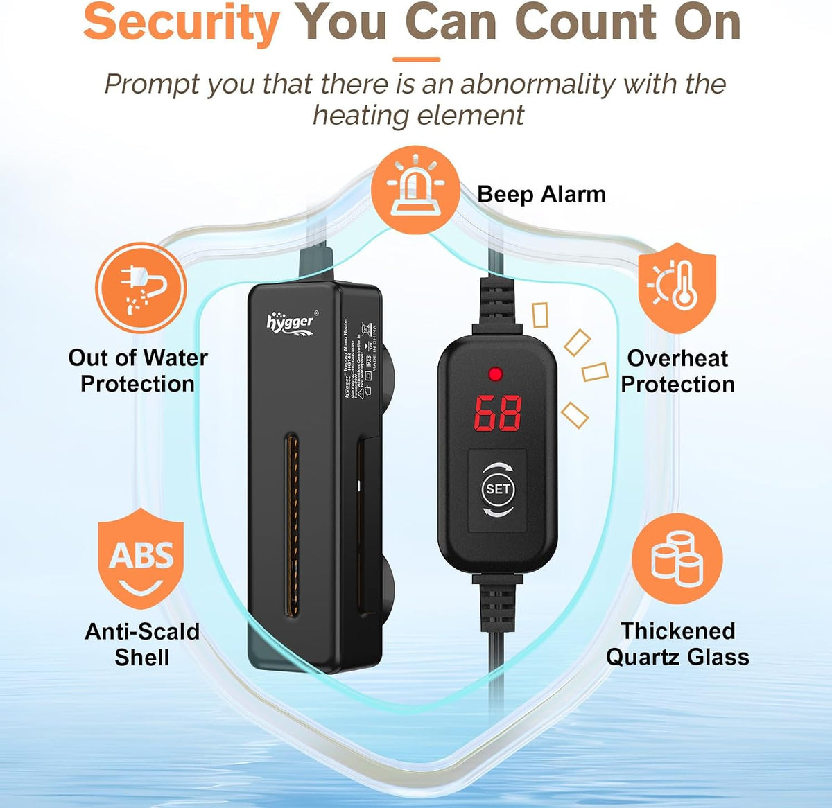 hygger Mini Fish Tank Submersible Heater 50W for 5-10 Gallons Small - 75W - image 3