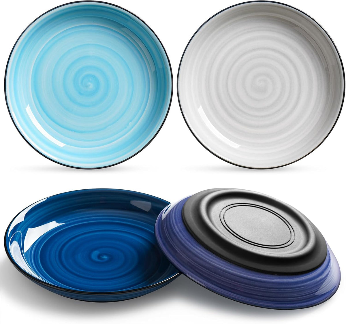 No Spill Cat Bowls, Cat Food Bowl - Spiral-4 Pack