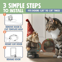 Gnome Door Cat Door for Interior Doors - Brown and Green - image 4