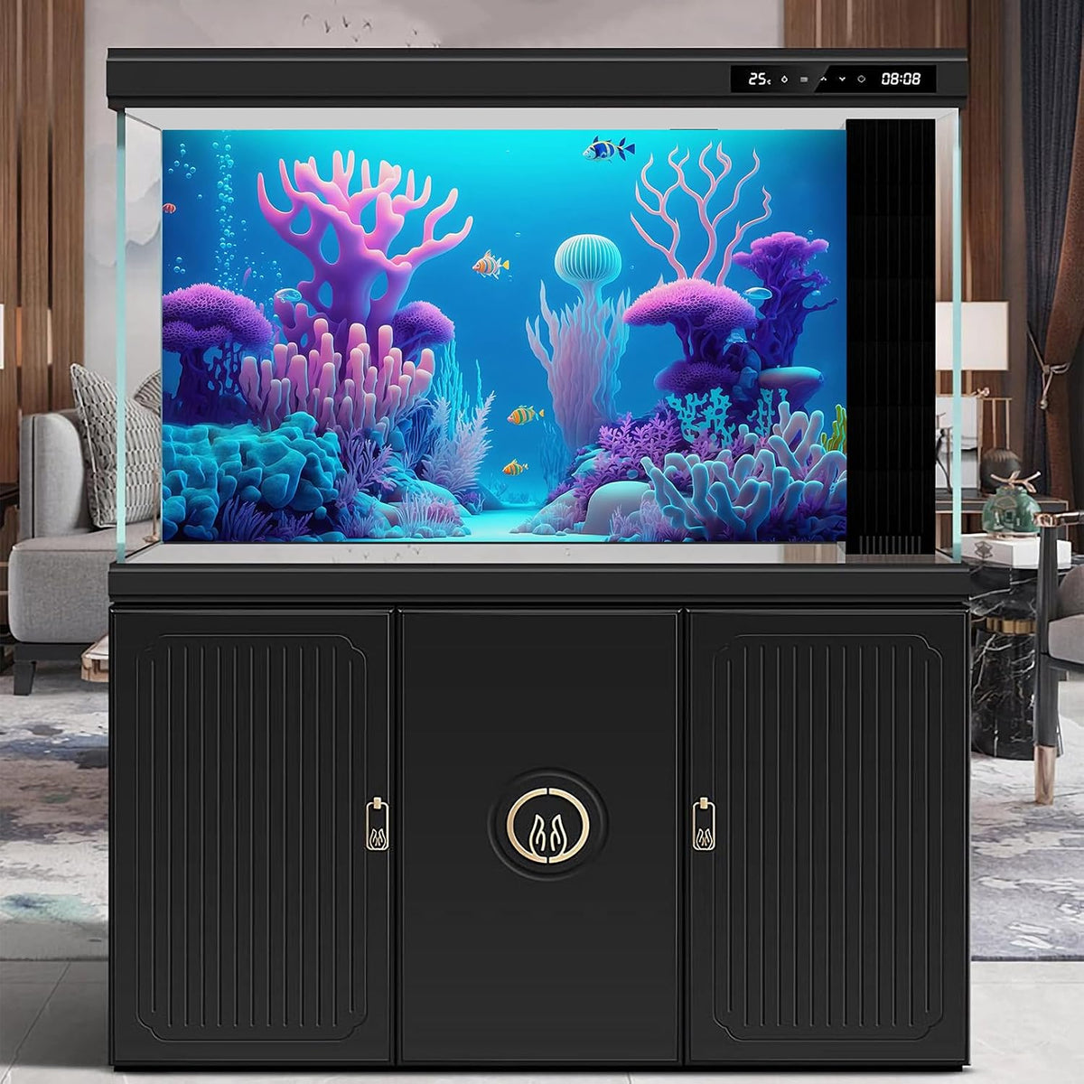 Under The Sea Aquarium Background Turquoise Underwater World Theme - 36(W)x18(H)in / Pure Blue - image 2