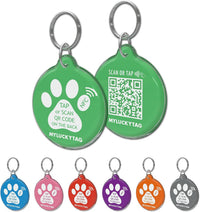 MYLUCKYTAG NFC&QR Code Personalized Dog Cat Tag - Paw,green