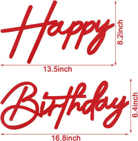 Happy Birthday Sign for Backdrop - Felt / Red - image 2