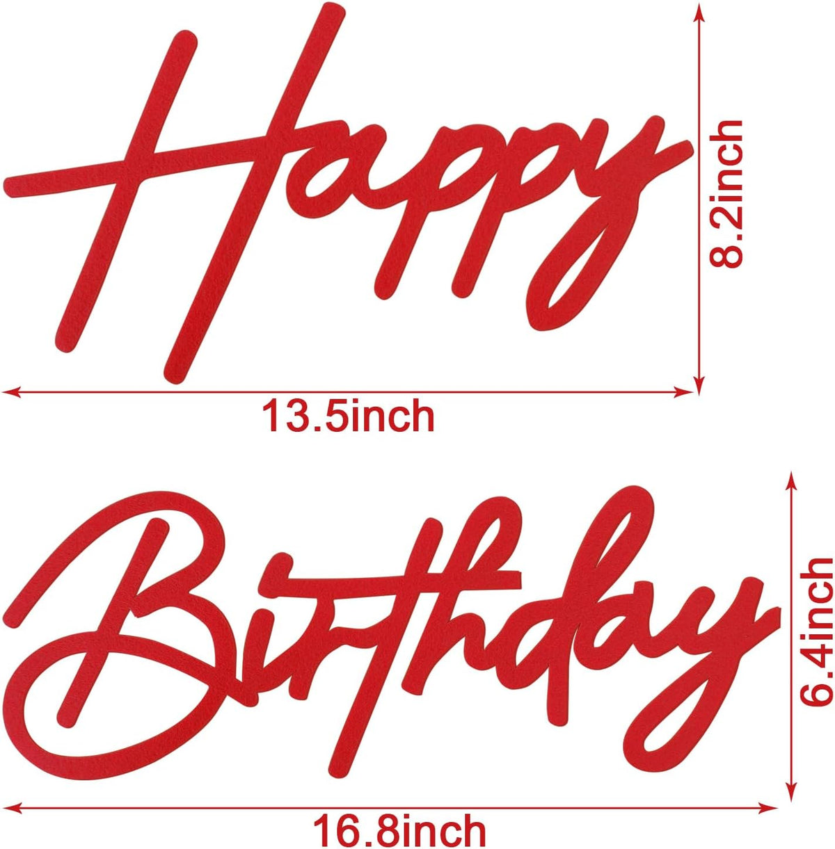 Happy Birthday Sign for Backdrop - Felt / Red - image 2