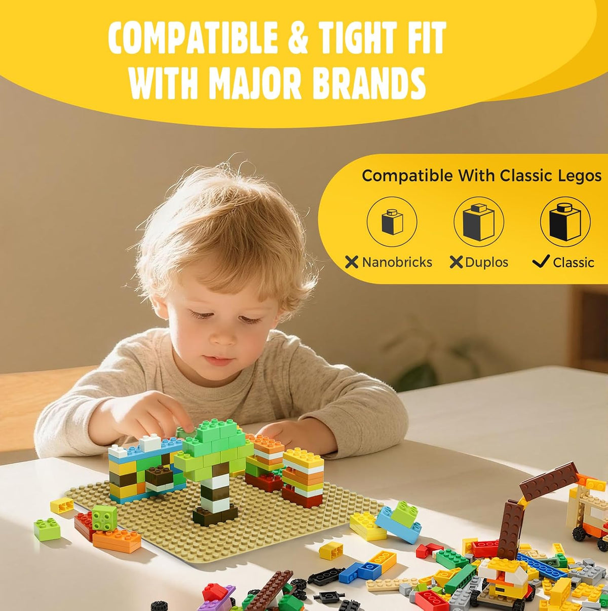 Lekebaby 6 Pack Classic Baseplates 10" x 10" - Sand / 12 Pack - image 2