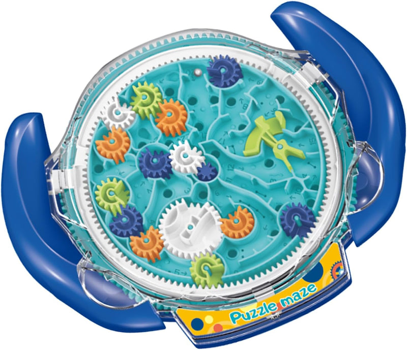 JRD&BS WINL blue 3D maze ball puzzle with clear acrylic shell and gear rings