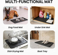 YINEYA 2 Pack Silicone Dog & Cat Food Mat Waterproof 18" x 12" - Black / 24" x 16" - image 4