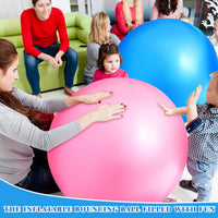 Jenaai giant inflatable bouncy balls in red and blue, 30 inches across - view 20