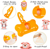 10 Pack Bone Shaped Poop Bag Dispenser Pet Waste Disposal Bag - Random Color (80 Pack) - image 3