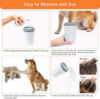Dog Paw Cleaner with Absorbent Towel, Dog Paw Washer, Muddy Paw Cleaner, Dog Foot Cleaner, Plunger Style Dog Paw Washer, Paw Cleaner for Dogs, Suitable for Small Breed & Medium Breed Dogs