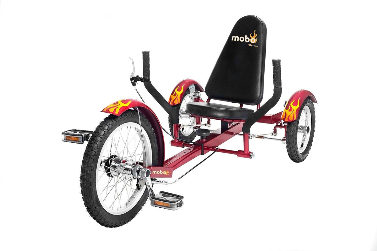 Mobo Triton Pedal Go Kart Trike. Kids 3-Wheel Bike. Youth Cruiser - Red