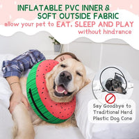 Supet Inflatable Dog Cone Collar for Large Medium Small Dogs, Soft Cone Collar for Dogs Cats, ECollar Doggie Neck Donut Dog Cone Alternative After Surgery