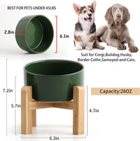 Black Raised/Elevated 15°Slanted Ceramic Dog Bowl for Small Breeds - Rust Green / 3.6 CUPS - Medium Dog Bowls - image 3
