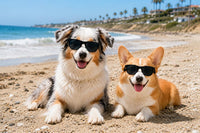 Style Vault black retro 80s costume sunglasses for medium dogs - view 3