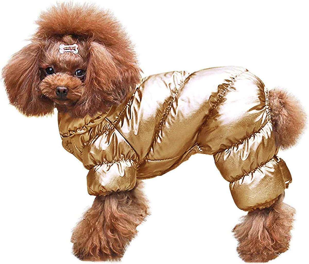 Dog Coat Waterproof Dog Jacket Fullbody Dogs Winter Coat Snowsuit – Essentials for Dogs - Gold / Large