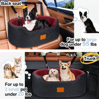 Dog Car Seat for Medium Dogs Up to 50 lbs - Black/Red - image 2