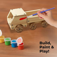 Kraftic Woodworking Building Kit for Kids and Adults, with 6 Educational Arts and Crafts DIY Carpentry Construction Wood Model Kit Toy Projects for Boys and Girls