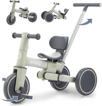 Bobike 5-in-1 toddler tricycle with push handle and seat backrest in purple - view 3