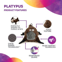 TrustyPup Strong 'N Silent Platypus Silent Squeak Plush Dog Toy - Large / Platypus - image 4