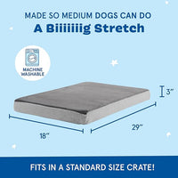 Barkbox Orthopedic Dog Bed with Memory Foam, Premium Comfort for Dogs and Puppies, Dog Beds for Joint Relief and Restful Sleep, Durable and Easy to Clean - Grey, Medium