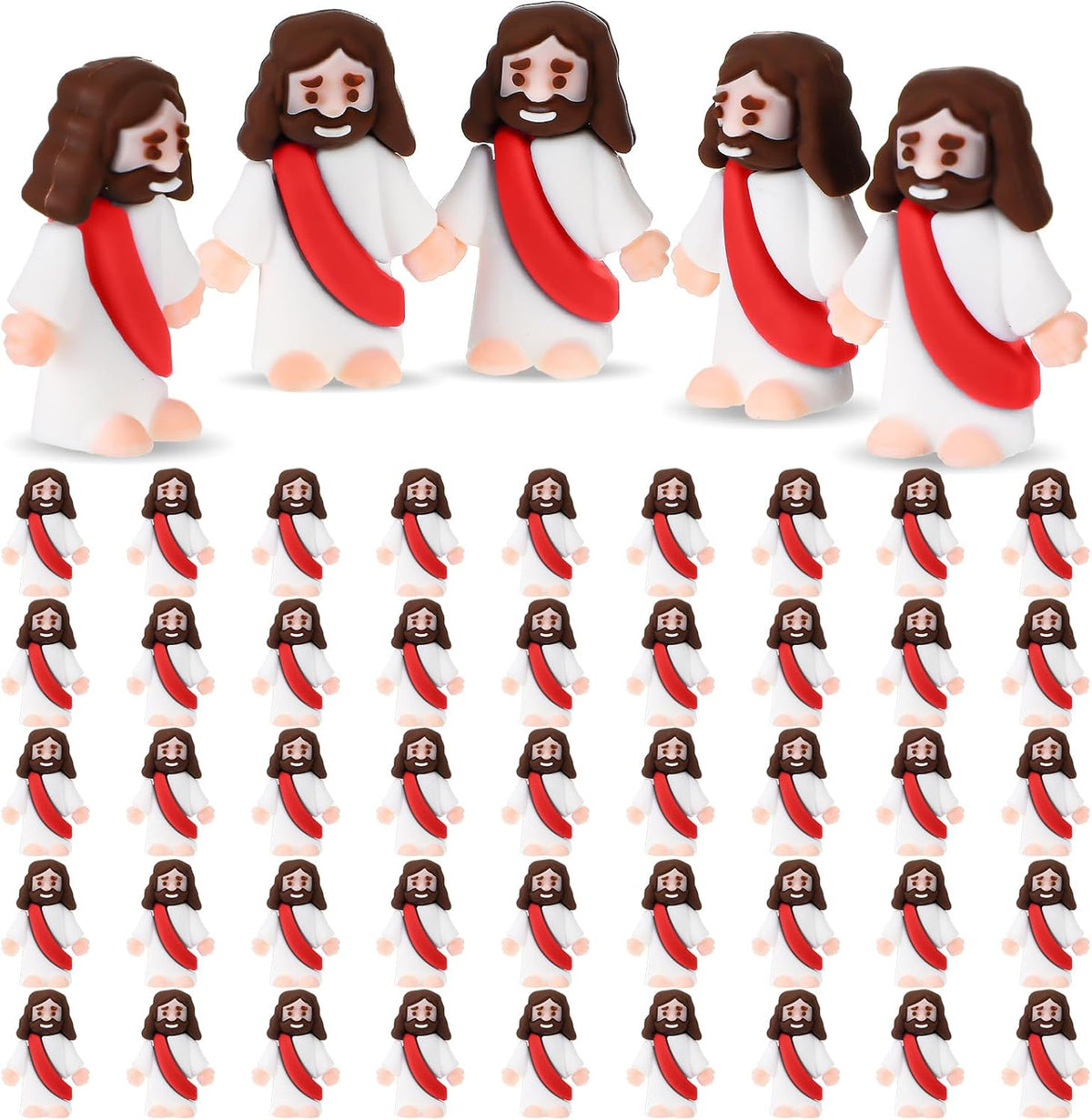Sumind 50 Pcs Little Jesus Figures Original Design - Red