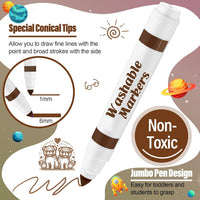 Janlaugh washable markers bulk pack of 24 broad line markers with conical tips - view 19
