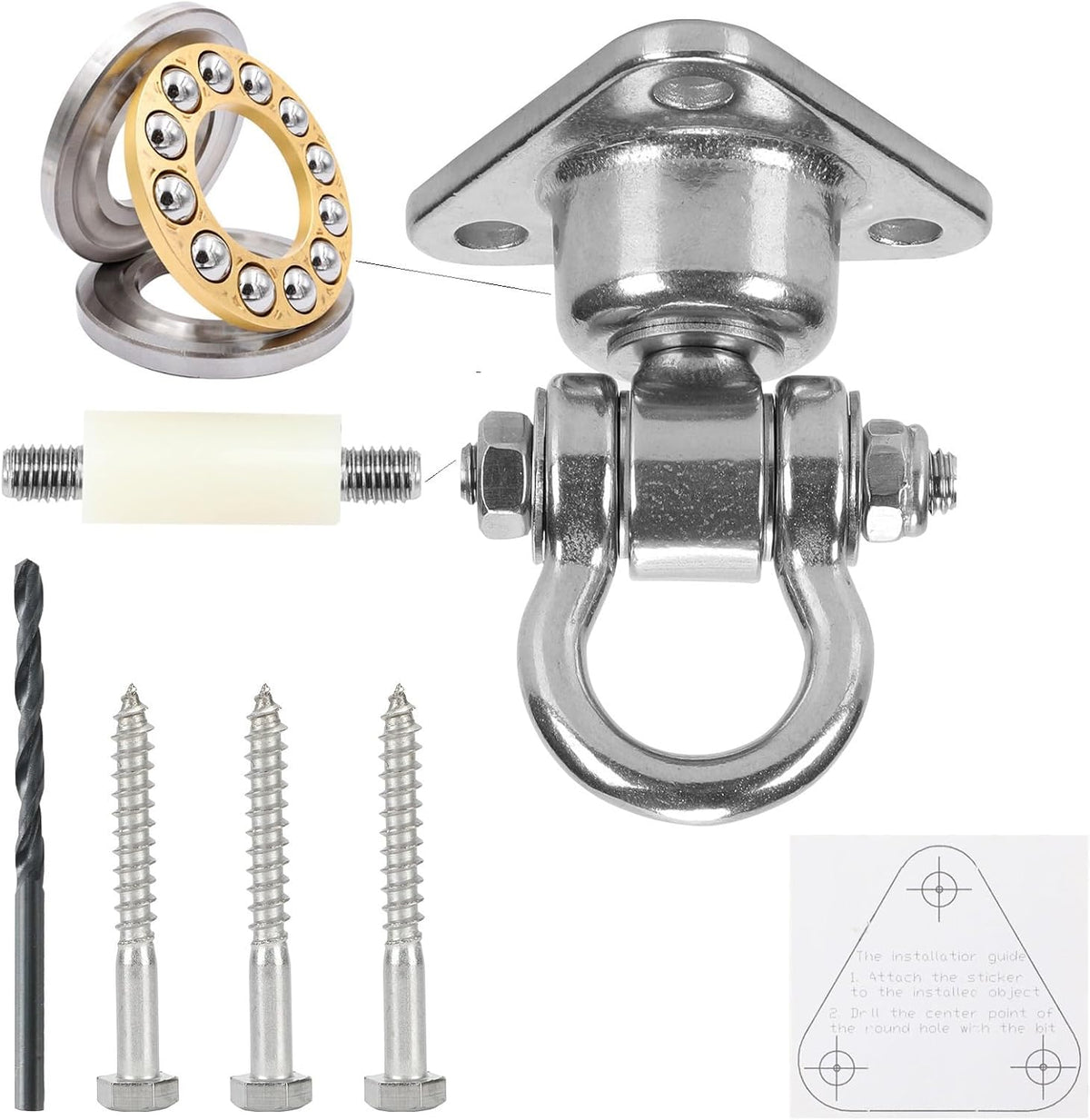 Yyiwhmy stainless steel heavy duty swing hanger with swivel bearing and mounting bolts - view 6