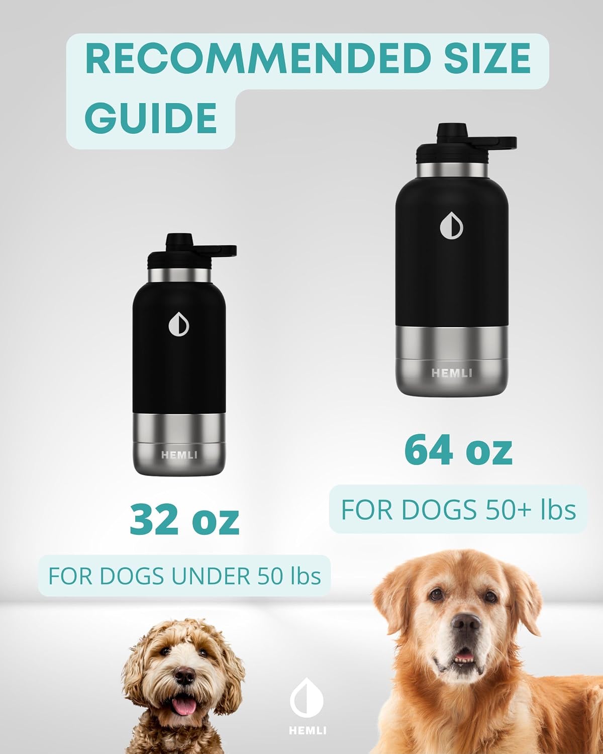 32 oz. Dog Water Bottle, Insulated Dog Travel Water Bottle - Green / 64 oz - image 3