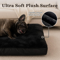 Large Plush Dog Bed for Crate with Washable Cover, 35x22 - 41.0"L x 27.0"W x 3.0"Th / Black - image 3